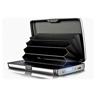 E-Charge Wallet ALBASTRU Portofel Carduri si Incarcator Baterie Externa 2in1