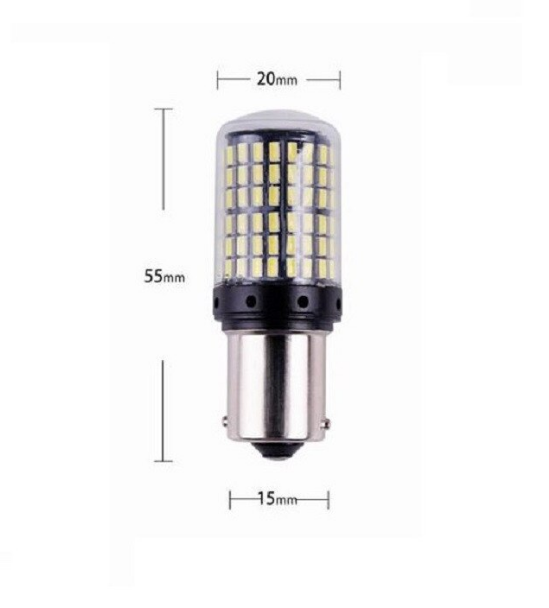 Set 2 Becuri LED Canbus 1156 Pozitie Portocaliu BA15S P21W 144 LED-uri