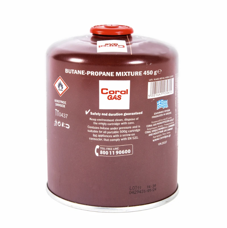 Rezerva gaz 450 g cu valva si filet 7/16"