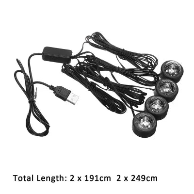 Set 4 Lumini Auto Interior A10 USB LED RGB Star Light