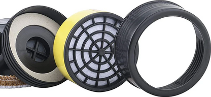 Set ochelari si masca de protectie cu 2 filtre de carbon activ, pentru protectie vapori, vopsea sau praf