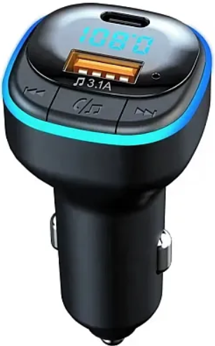 Modulator FM C33 Radio functie Bluetooth Led Multicolor USB A USB C Negru