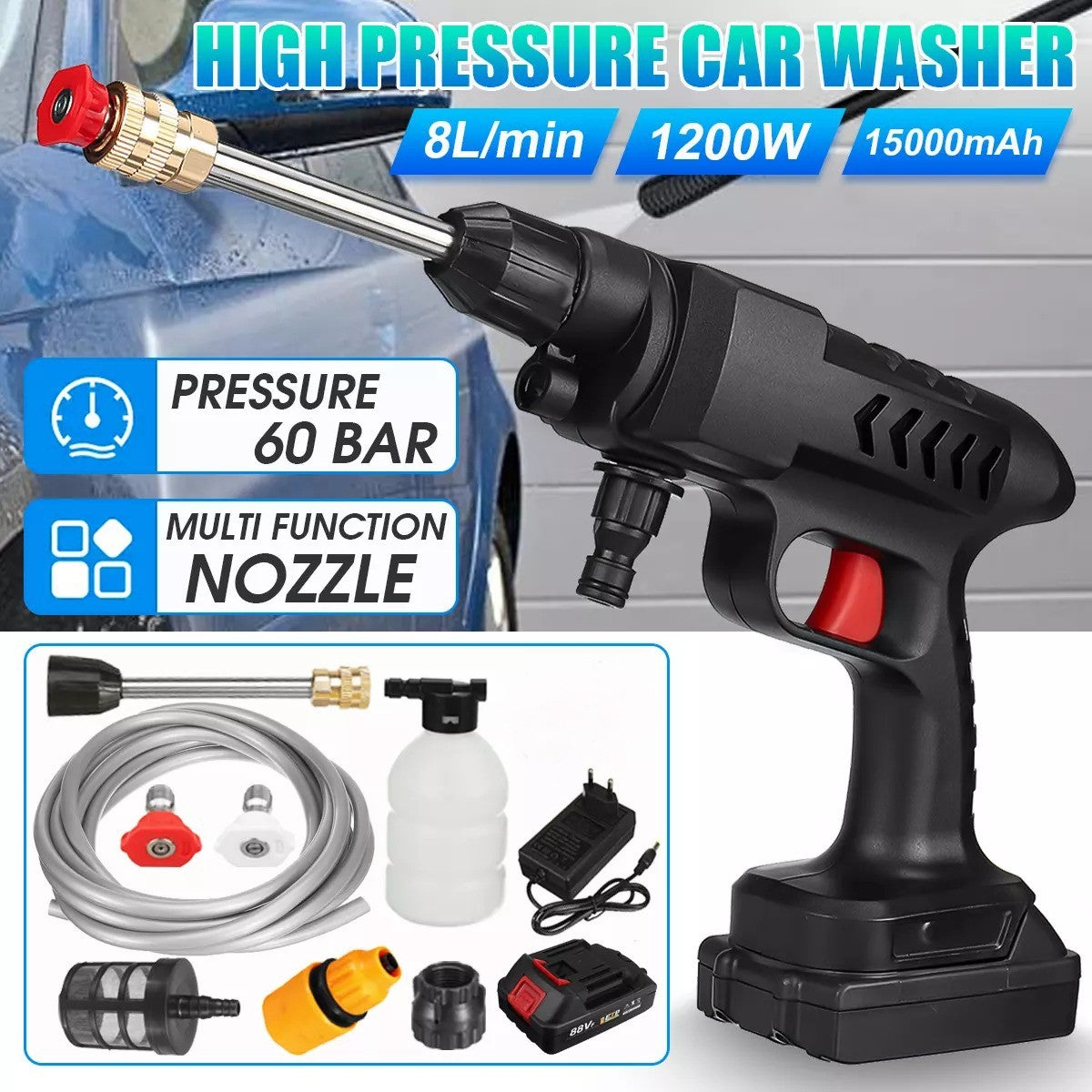 Aparat de spalat cu presiune mobil cu acumulator