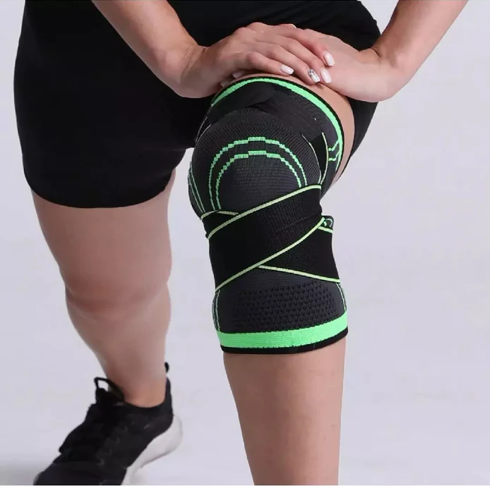 Genunchiera elastica ajustabila, Orteza genunchi cu bretele elastice, bandaj pentru genunchi cu compresie respirabila