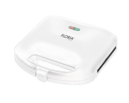 Sandwich Maker Zilan Alb Putere 750W, Placa de tip grill, Antiaderenta, indicator luminos