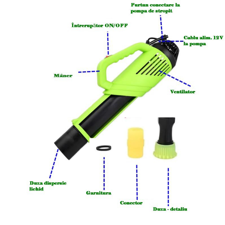 Atomizor electric portabil pentru pompa stropit cu acumulator Universal 80W