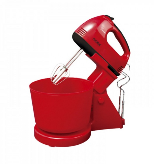 Mixer cu bol Floria ZLN-7575 Rosu , 7 viteze, Bol plastic 2.5Litri, Putere 150W, Rosu
