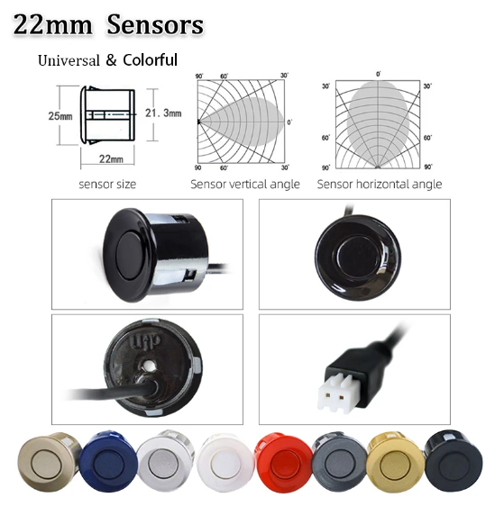 SENZORI PARCARE, CU DISPLAY LED, 4 SENZORI, NEGRU GENIUSPARK