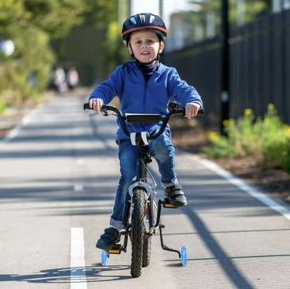 Roti ajutatoare cu led-uri, pentru bicicleta, 12-20 inch, albastru/negru