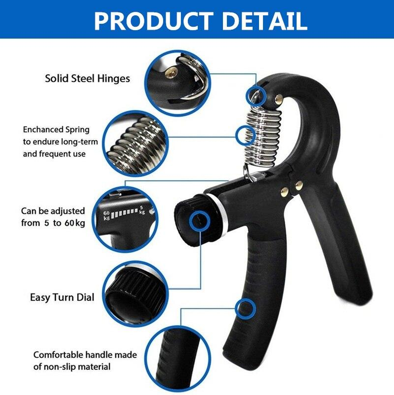 Maner pentru exercitii cu arc reglabil 10 kg -60 kg pentru reabilitarea degetelor