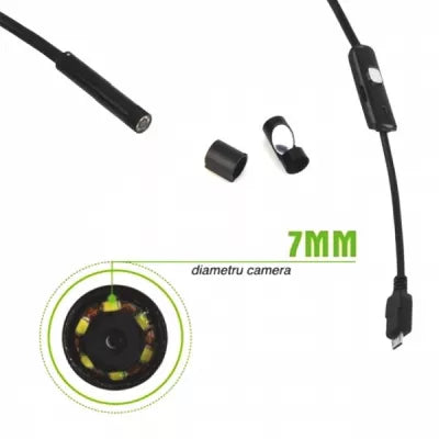 Endoscop Android 10 METRI Camera Waterproof Universala Slim pentru Inspectie Auto conectare MicroUsb