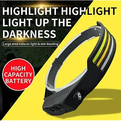 Lanterna de cap cu Led lumina alba senzor de miscare fascicul larg