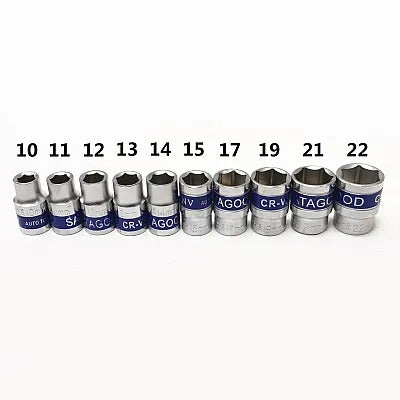 RIB-Set 12 Piese Cheie cu Clichet 1/2" Capete Chei Tubulare 10-22mm