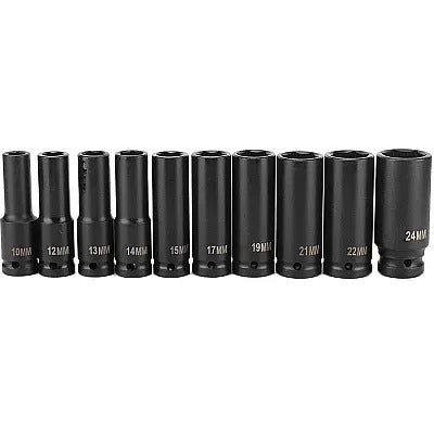 Trusa Chei Tubulare Impact - 10 Tubulare 1/2 10 - 24 Mm Cutie Rosu/Verde