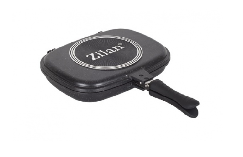 Tigaie dubla ZILAN ZLN-9522,culoare negru Diametru 30 cm, garnitura silicon rezerva