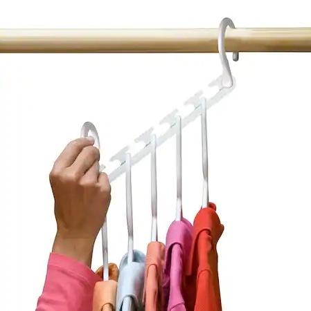 Set 8x Umerase Magic organizatoare haine, economisire 50% spatiu, Wonder hanger, alb