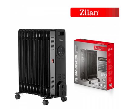 Calorifer electric Zilan ZLN8436 Negru, putere 2500W, termostat reglabil, indicator luminos