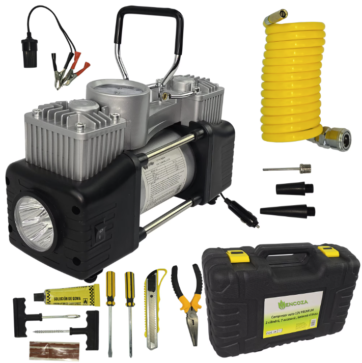 Trusa Compresor auto 12V PREMIUM cu 2 cilindri LIDER MX931