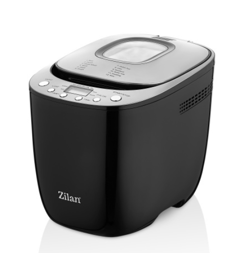 Masina de facut paine Zilan Negru, putere 550W, ecran digital, coacere ajustabila