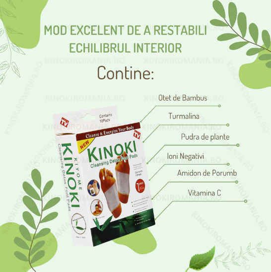 Set 100 Plasturi Kinoki Detoxifianti, Cutie Kinoki Original, Cu Turmalina, Vit C, E, Uleiuri Esentiale