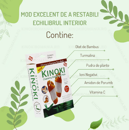 Set 100 Plasturi Kinoki Detoxifianti, Cutie Kinoki Original, Cu Turmalina, Vit C, E, Uleiuri Esentiale