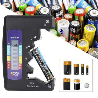 Tester Baterii Universal Digital, Display LCD, Instrument de Diagnosticare Capacitate, pentru C D N AA AAA 9V 1.5V, Portabil, Usor de Folosit, Negru