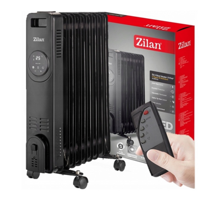 Calorifer Zilan ZLN8416 Negru cu 9 elementi, putere 2000W, indicator led