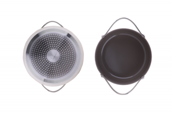 Oala Zilan ZLN0873 din 5 straturi de material, 24 cm diametru, capacitate 5.2l, manere nituite din otel inoxidabil