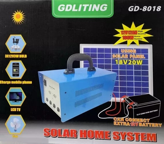 KIT CU PANOU SOLAR CU ACUMULATOR INTERN - IESIRE 220V, PUTERE 100W