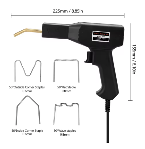 Trusa Pistol de lipit din plastic cu capse termice
