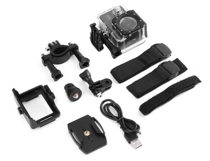 Camera video sport, subacvatica, HD + kit accesorii