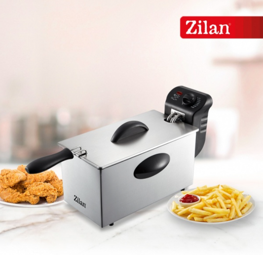 Friteuza Zilan ZLN-1819 din otel inoxidabil, capacitate 3 litri, protectie la supraincalzire