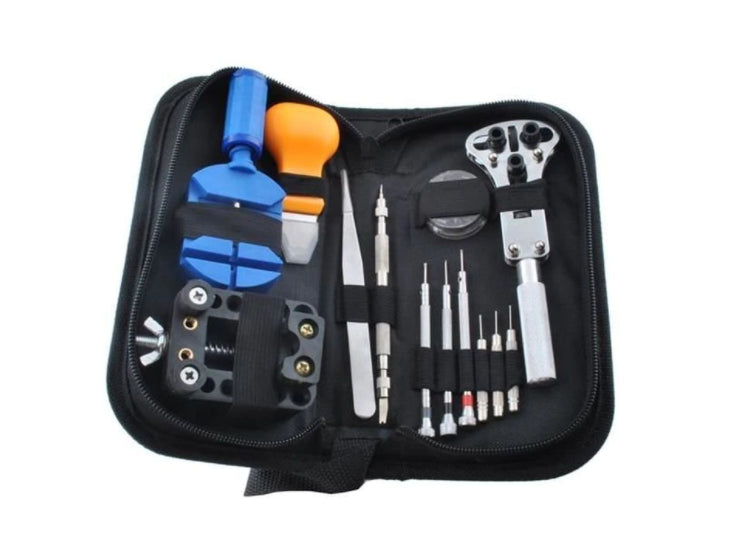 TRUSA PENTRU REPARAT CEASURI, 13 PIESE, SURUBELNITE, PENSETA, CHEIE, HUSA