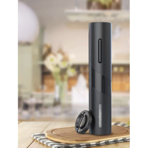 Set tirbuson electric pentru sticle de vin 4 accesorii cutter pentru taierea sigiliului aerator dop cu pompa vid