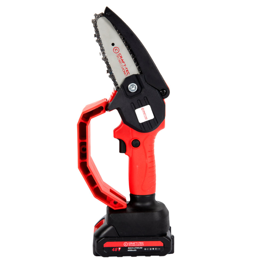 Mini Fierastrau lant 4'' CRAFT TEC 2 acumulatori 48W ROSU MX566