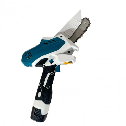 Mini Fierastrau cu lant si lama 4'' Craft tec 2 acumulatori 48w ALBASTRU MX678