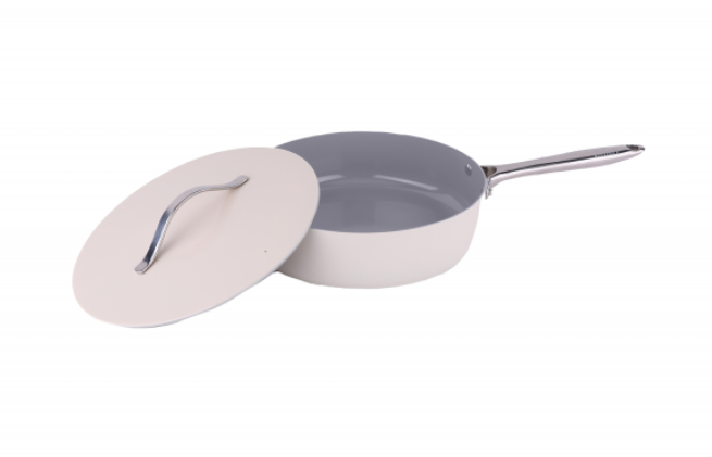 Tigaie inalta cu capac Zilan ZLN0880 din 5 straturi de material, maner inox, 28 cm