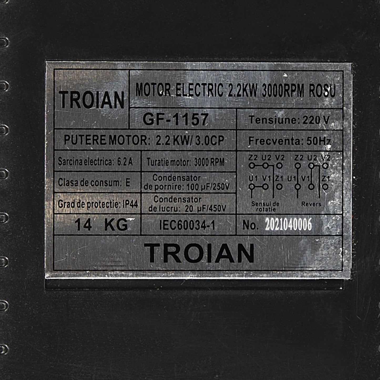 Motor electric 2.2 kw 3000rpm TROIAN ROSU