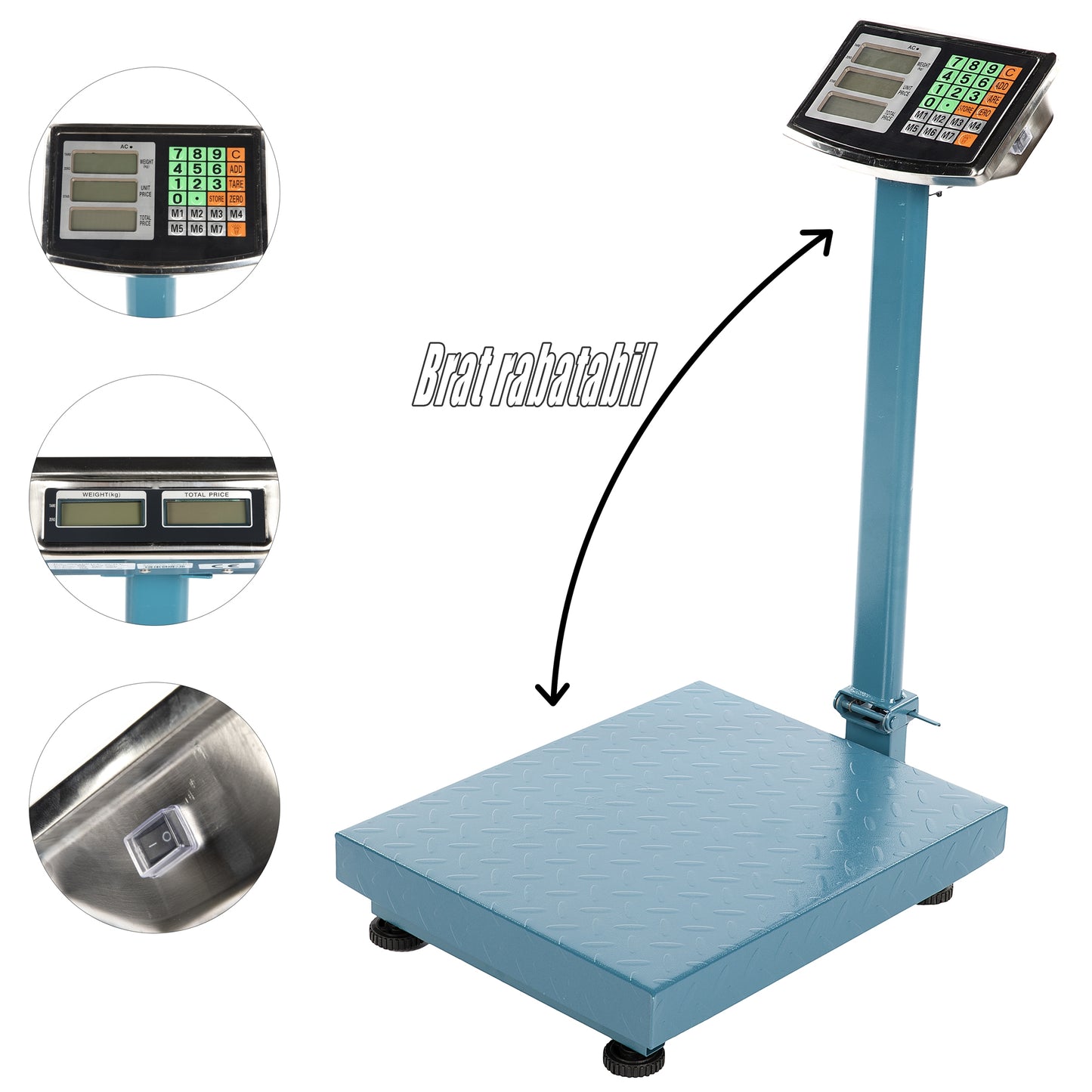Cantar electronic 300Kg afisaj dublu brat