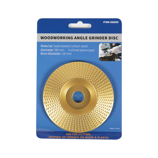 Disc plat, auriu, de rindeluit lemn, 98mm