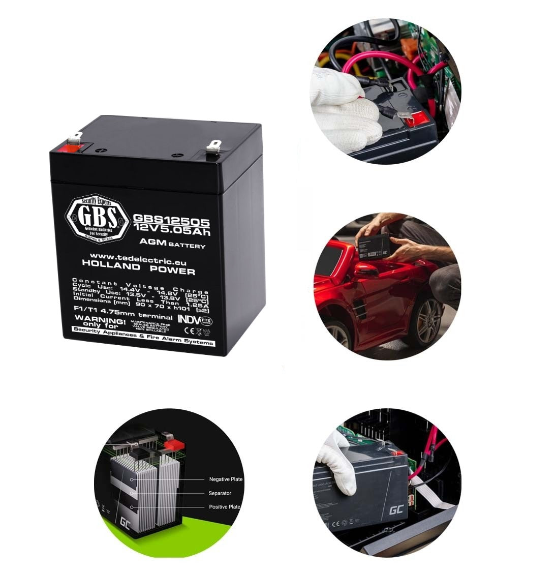Acumulator stationar TED 12V 5Ah F1 AGM
