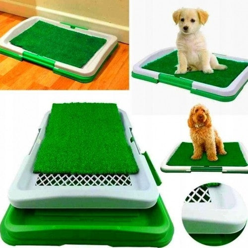 Litiera tip Tavita Toaleta pentru Animale de companie cu Gazon/Iarba Artificiala pentru Casa
