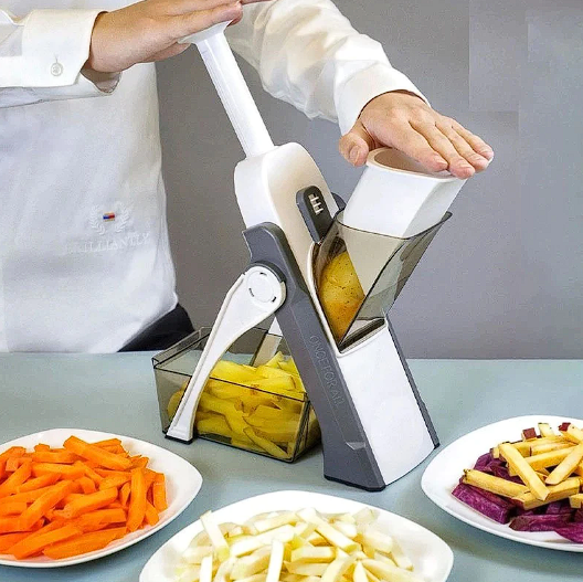Feliator de fructe si legume pliabil tip mandolina cu 4 functii
