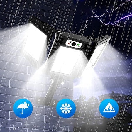 Lampa solara tripla cu Smart Sensor si telecomanda