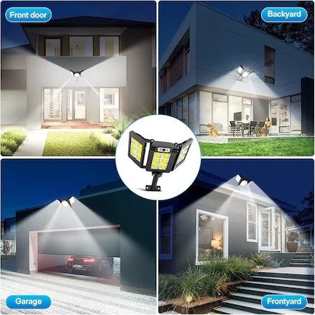 Lampa solara tripla cu Smart Sensor si telecomanda