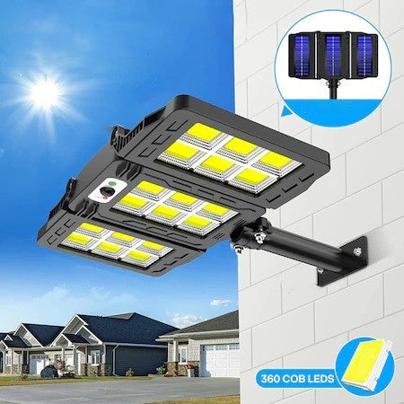 Lampa solara tripla cu Smart Sensor si telecomanda