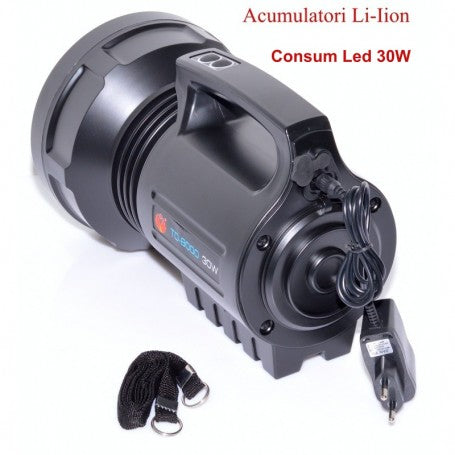 Lanterna profesionala TD8000, LED CREE 30 W 700 metri Acumulator