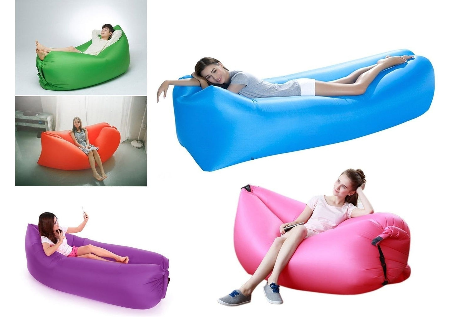 Pachet Promo! Hamac Sun Smile, 200 x 80 cm + Saltea gonflabila tip sezlong Lazy Bag