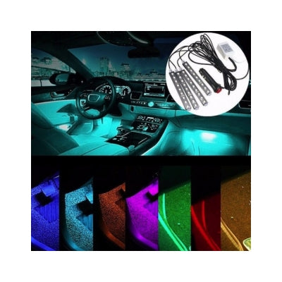 Benzi Ambientale 9LED Auto 8 Culori Telecomanda