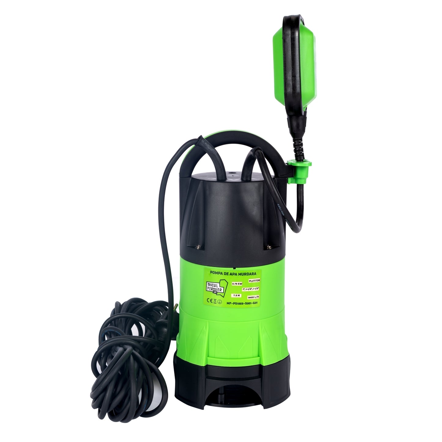 Pompa apa murdara cu tocator si plutitor, 750W, 14400l/h, 7.5m